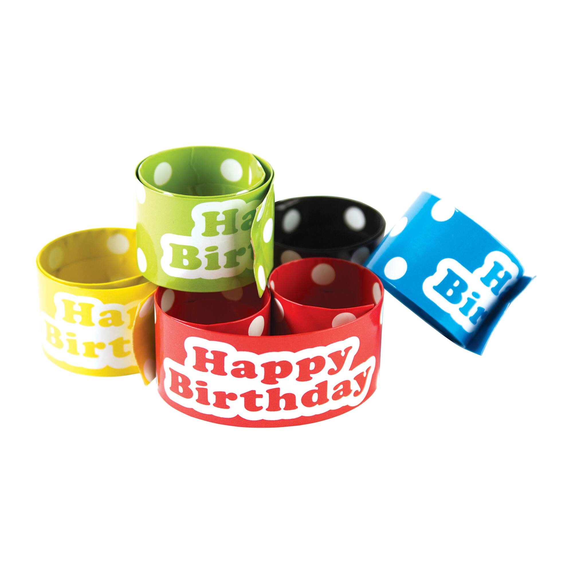 Teacher Created Resources Polka Dots Happy Birthday Slap Bracelets, 6 Packs of 10